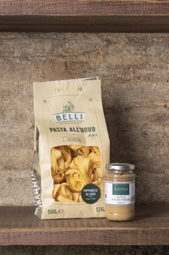 PAPPARDELLE con PATE' DI FUNGHI PORCINI