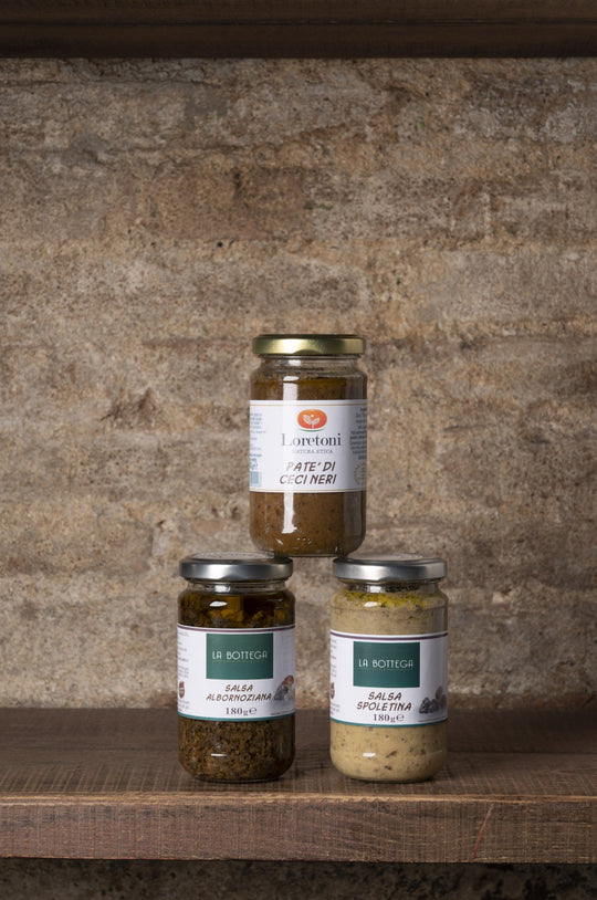 SALSA ALBORNONZIANA - PATE' CECI NERI - SALSA SPOLETINA
